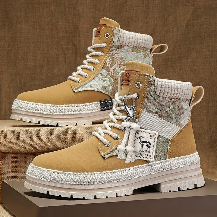 Herren Schnürstiefel, robuste High-Top Boots mit Rundspitze, ideal für Freizeit & Outdoor-Einsätze.