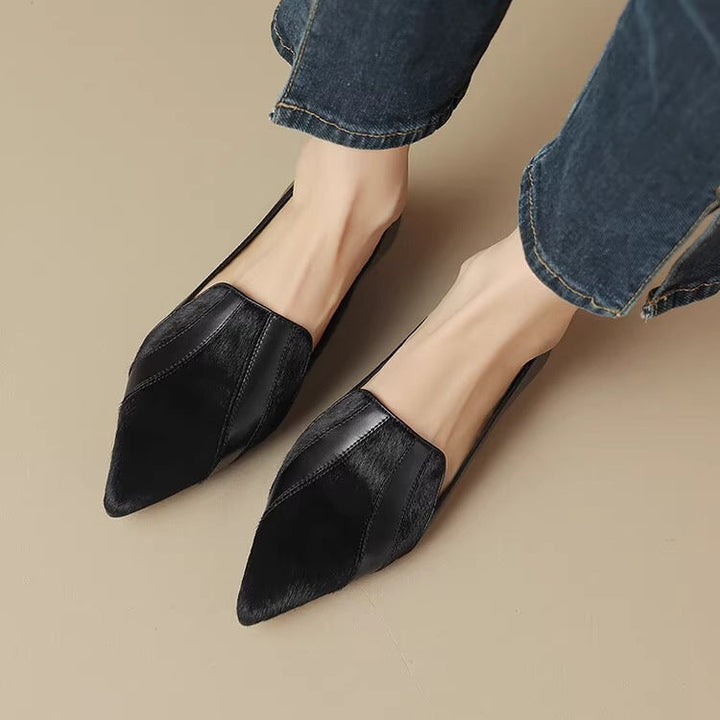 Hochwertige Damen-Slipper mit spitzer Zehe, edle Schlupfschuhe für Frühling, Sommer und Herbst.