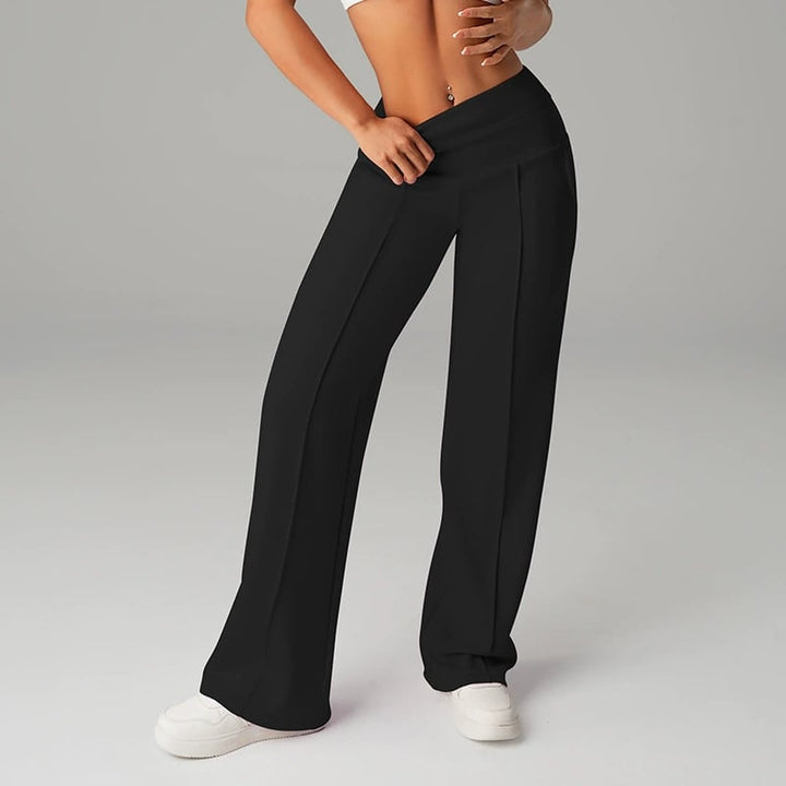 Vielseitige weite Damenhose, hoher Bund, elegant für Büro und besondere Anlässe, unifarben.