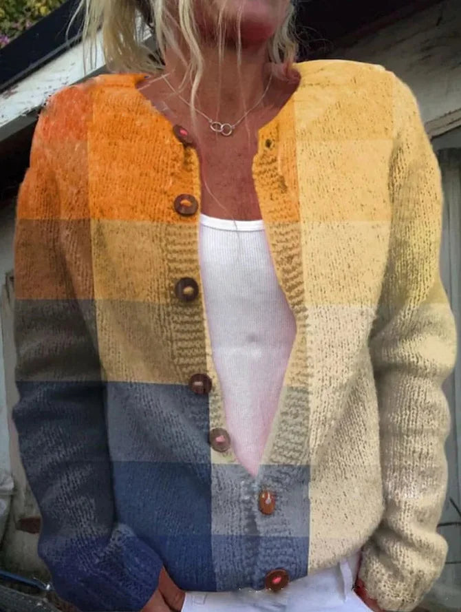 Gemusterte Damen Strickjacke mit offenem Schnitt, elegant & bequem. Ideal als Cardigan für Büro oder Freizeit.