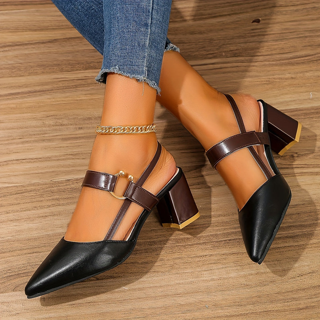 Komfortable orthopädische Bürosandalen für Damen mit stilvollen Absätzen.