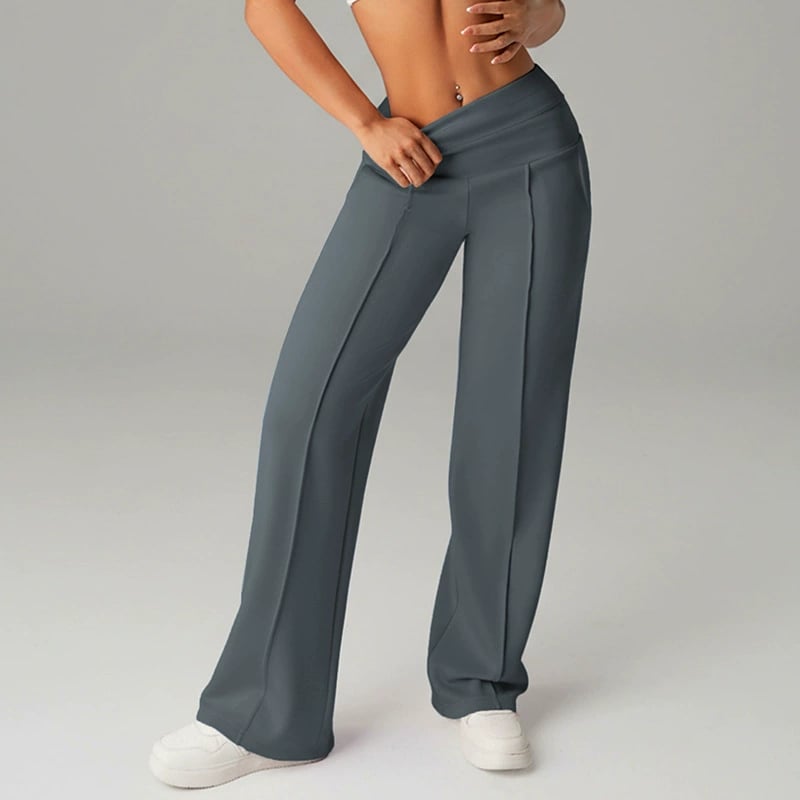 Elegante Damenhose mit weitem Schnitt, hoher Bund, vielseitig kombinierbar, fließender Stoff.