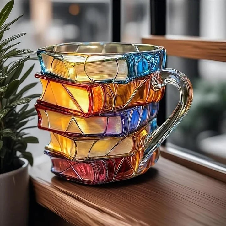 Hochwertige Buch-Tasse mit detailliertem Buchdesign, ideal für gemütliche Lesestunden mit Kaffee oder Tee.