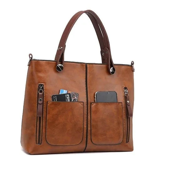 Damen Leder Crossbody Tasche Ralaana in Grau, ideal für Reisen & unterwegs, stilvolles Design.