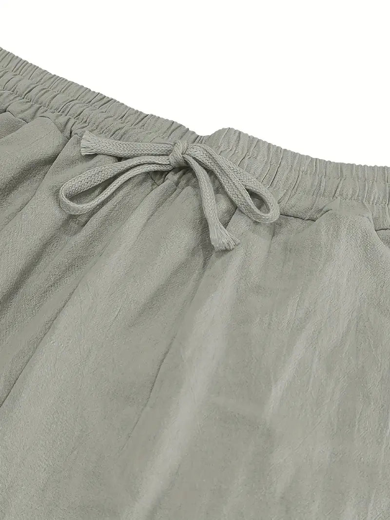 Dunkelblaue elegante Herren Freizeithose. Locker, bequem, atmungsaktiv – ideal für Sommer.