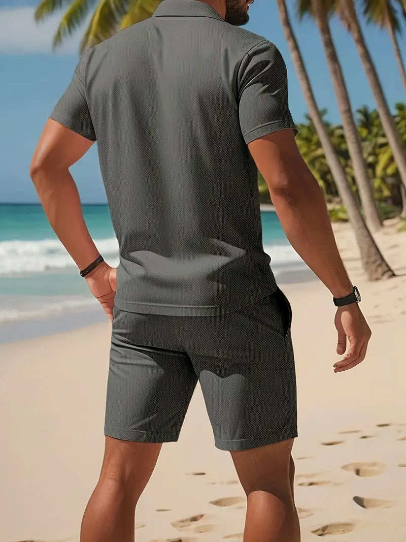 Herren Lässiges Sommer-Set, Zweiteiler für Komfort, Stil & Freizeit.