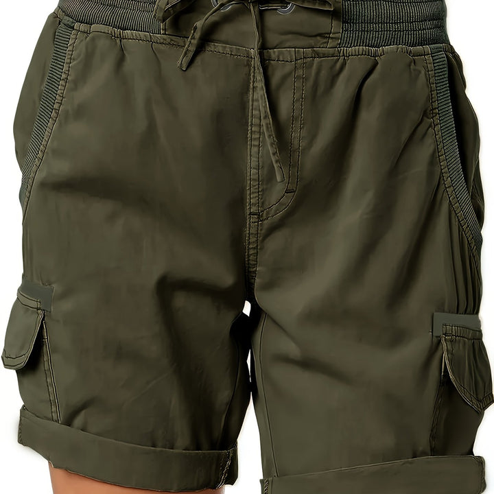 Lässige Damen Cargo Shorts mit Kordelzug, entspannte Passform, ideal für den urbanen Sommer-Look.