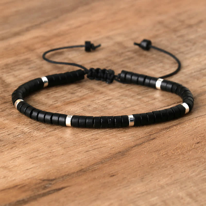 Geflochtenes Damenarmband Seraphina, Natursteine, handgemacht, stilvolles Accessoire.