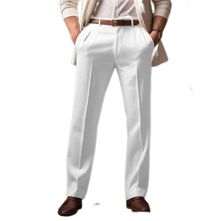 Modische Herren Casual Hose Corbinian mit geradem Schnitt, ideal für den täglichen Freizeit- & Büro-Look.