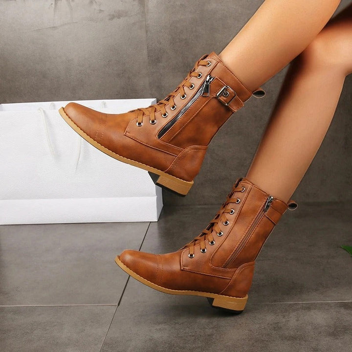 Ganztägig tragbare Damen Orthopädische Stiefel, komfortabel, modisch und mit praktischem seitlichem Reißverschluss.