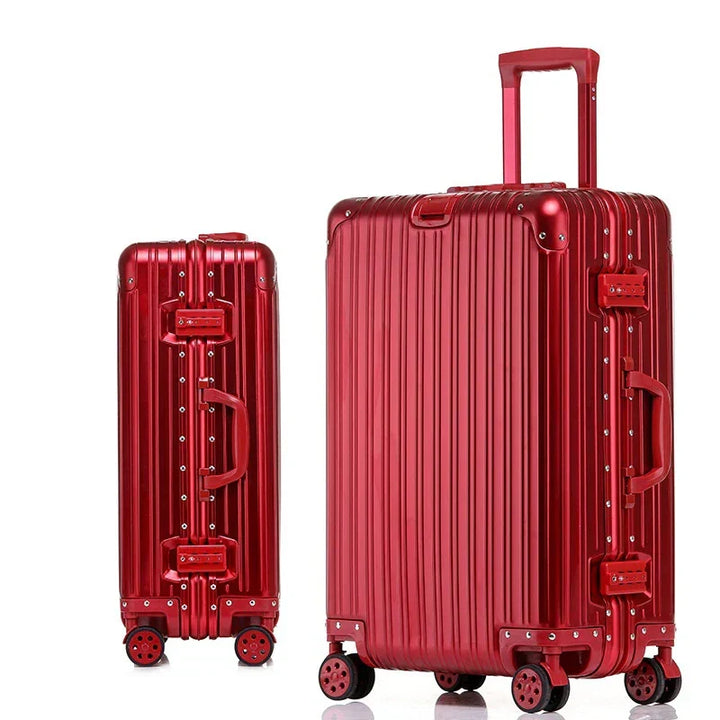 Luxuriöser Unisex Aluminium-Koffer Sarajevo: stabiles Reisegepäck mit TSA-Schloss & 360°-Rollen.