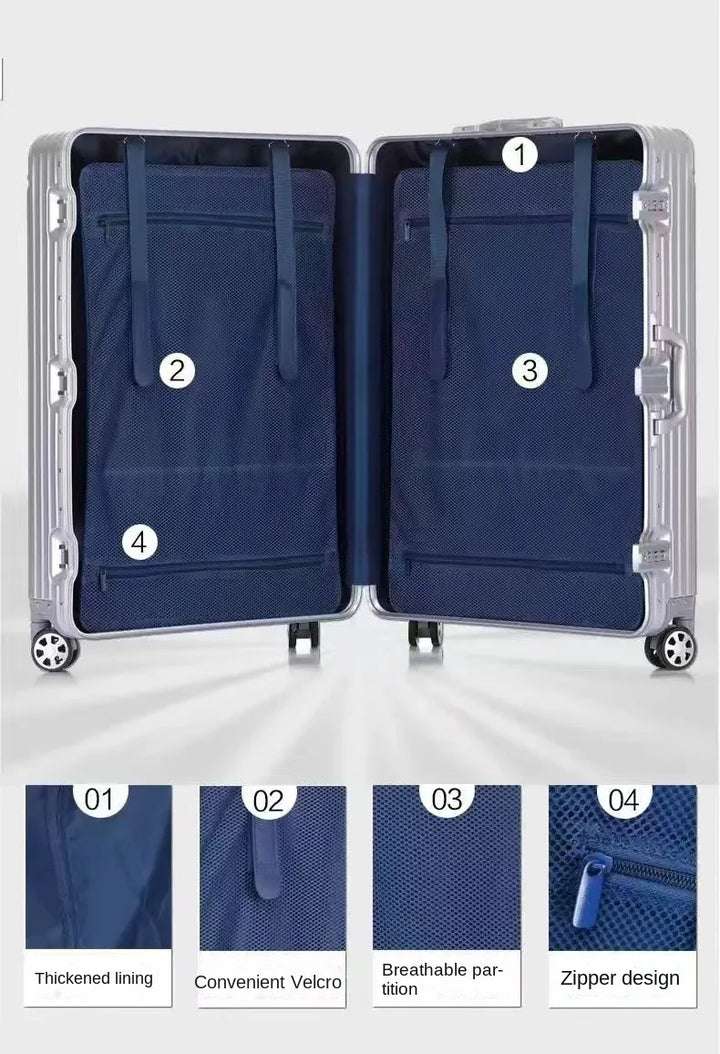 Stabiler Aluminium-Magnesium-Hartschalenkoffer Sarajevo, perfekt für Vielflieger & sicheres Reisegepäck.