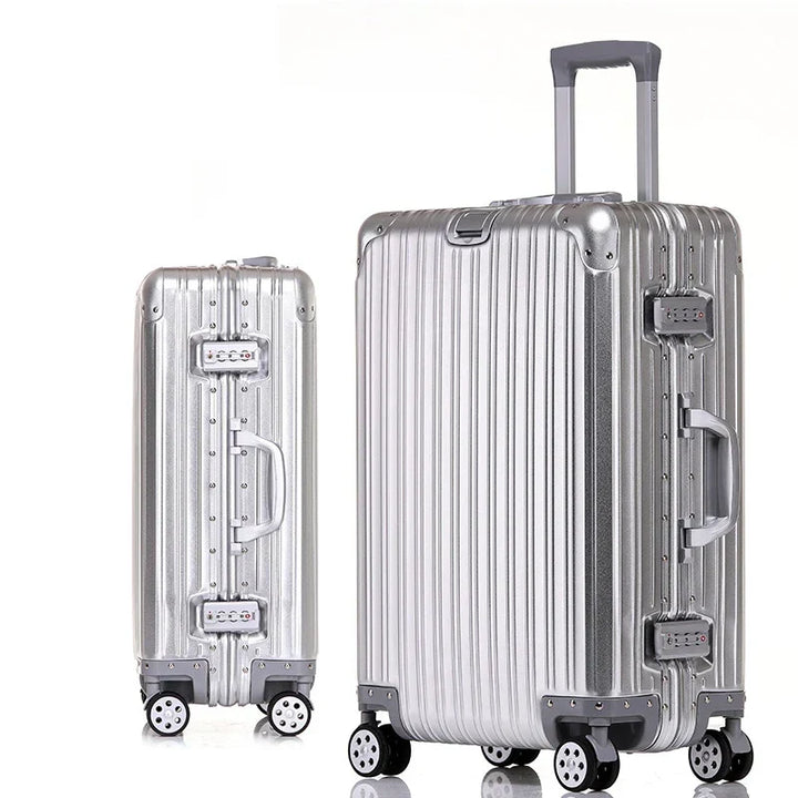 Sicherer Aluminium-Trolley Sarajevo, Handgepäck mit doppelten TSA-Schlössern & geschmeidigen 360°-Rollen.