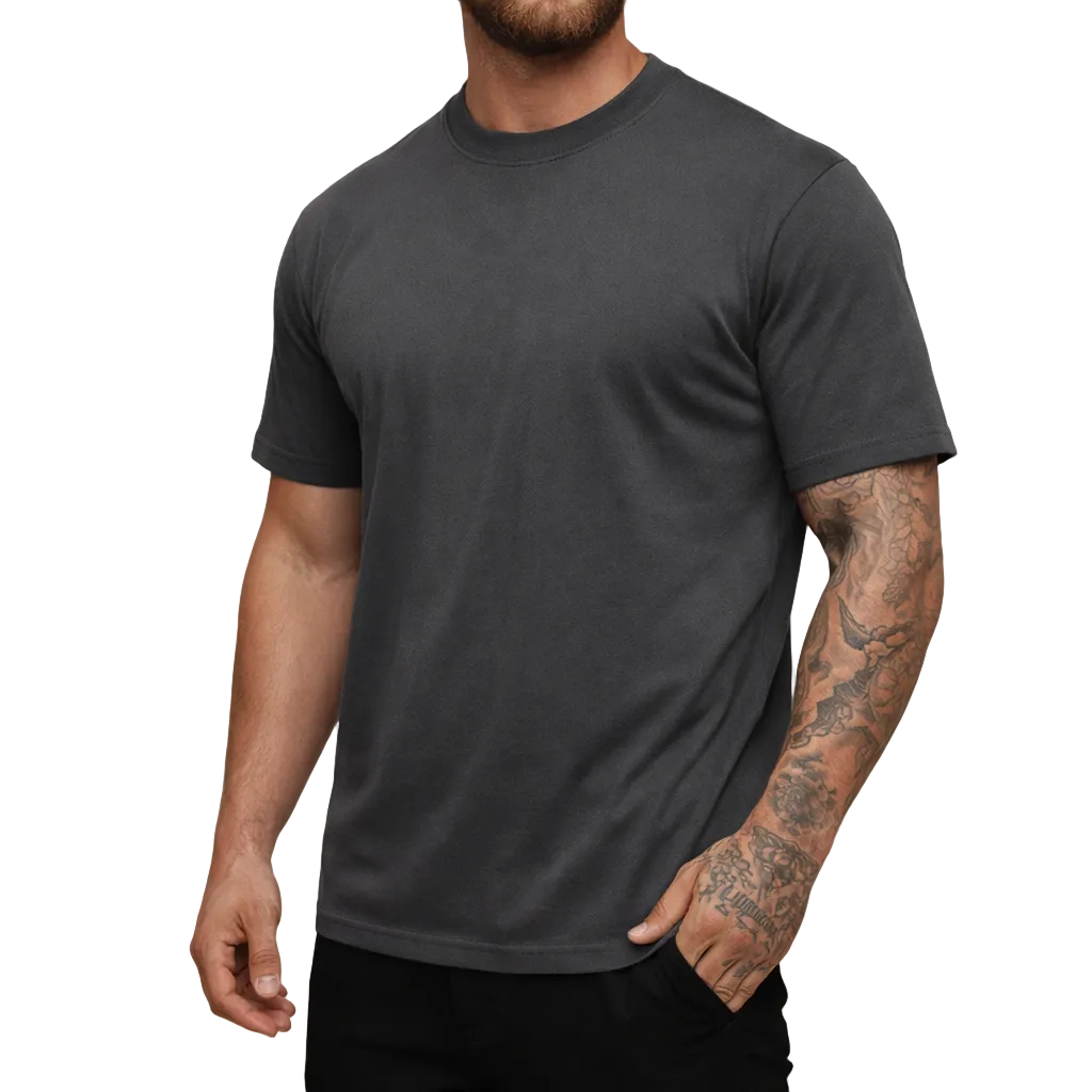 Klassisches Basic T-Shirt für Herren, kurzärmlig, tailliert, perfekt für Casual Mode & Komfort.
