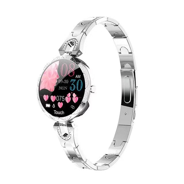Wasserdichte Fitness Smartwatch für aktive Frauen. Damenuhr mit Schrittzähler, Pulsmesser & Schlafanalyse.