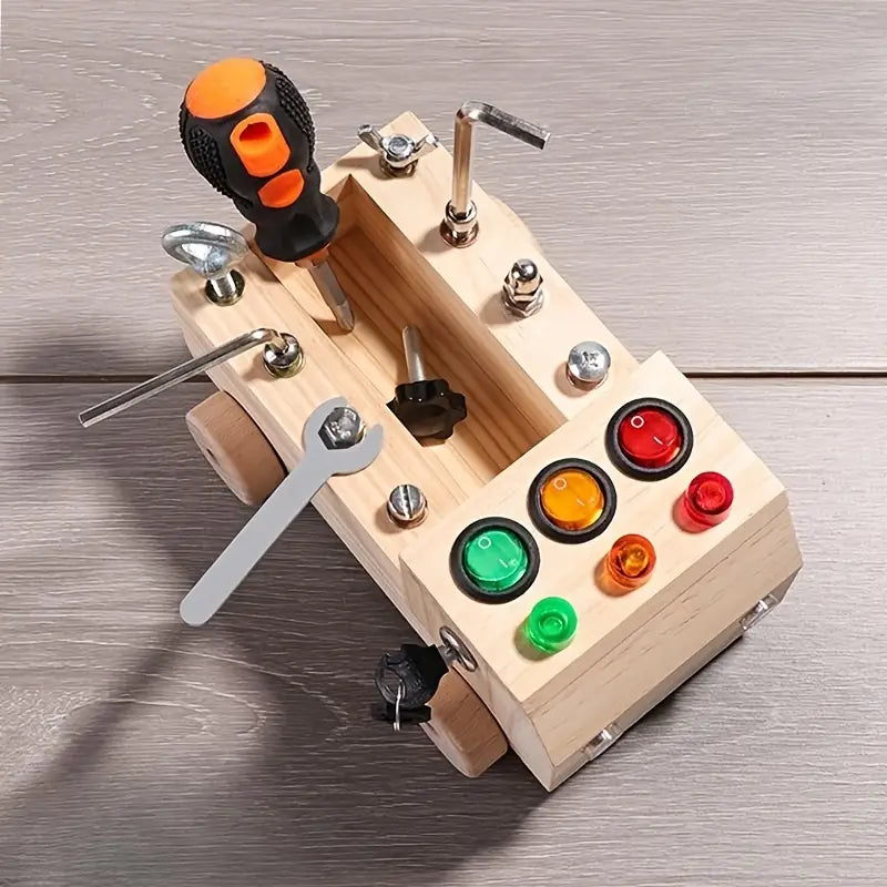 Pädagogisches Montessori Lernspielzeug aus Holz für Vorschulkinder, trainiert Feinmotorik & Problemlösung.