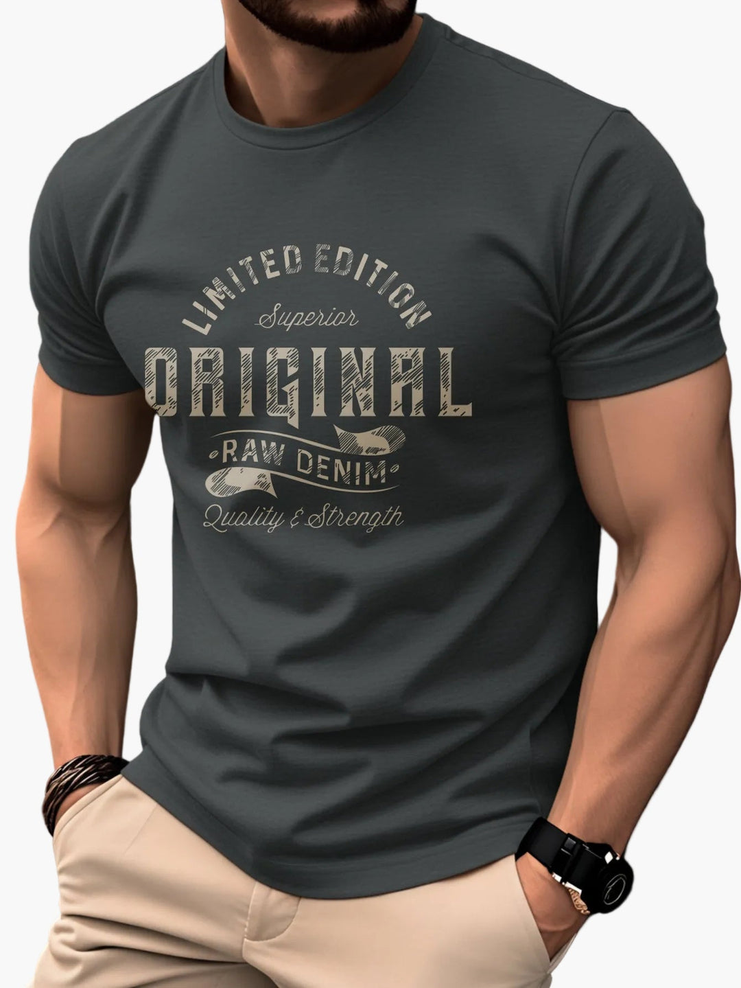 Herren Print Shirt im Vintage-Look für den Sommer. Bequemes Kurzarm T-Shirt mit lässigem Motiv für Männer.