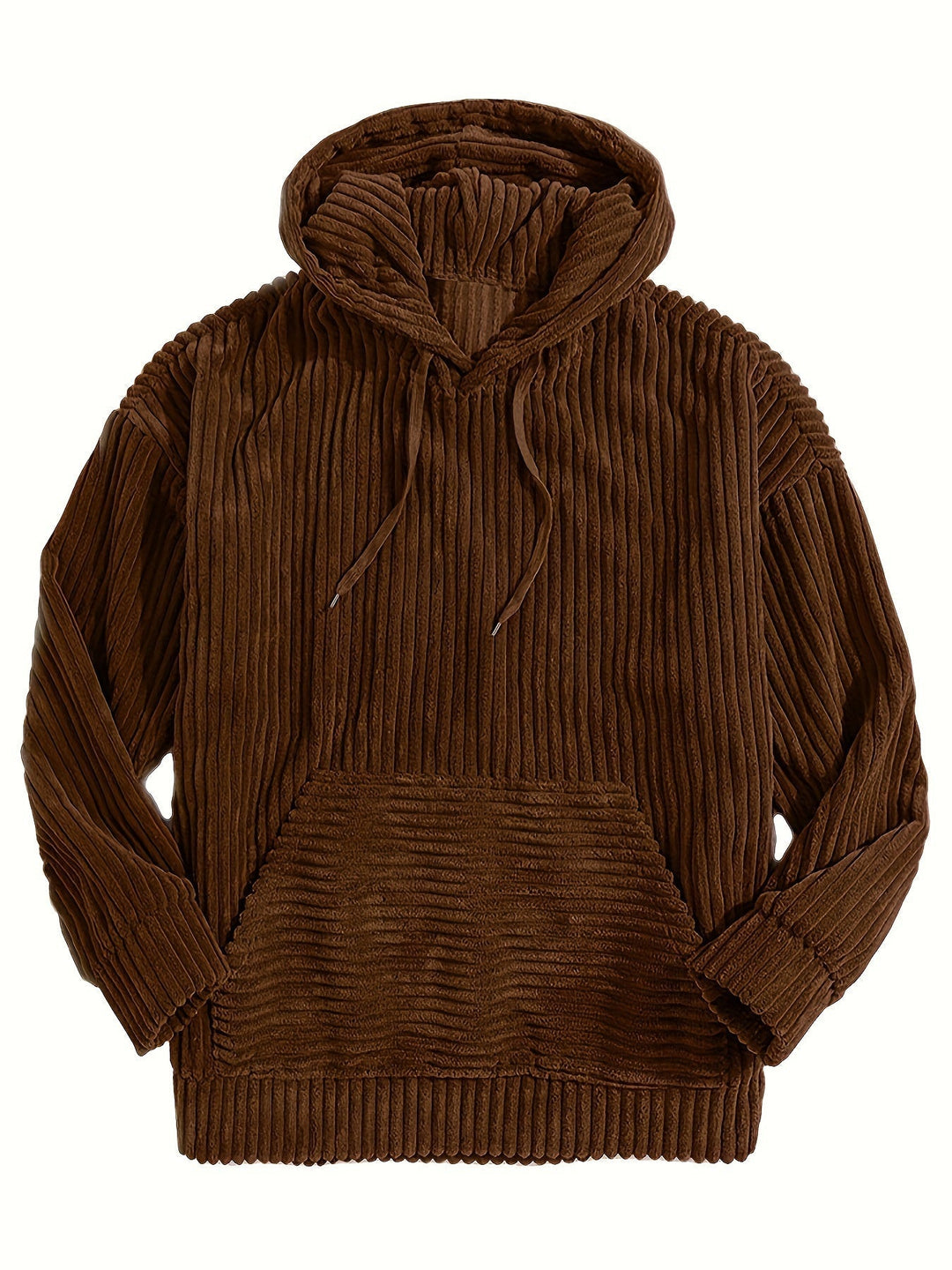 Warmer Rippstrick Kapuzenpullover für Herbst und Winter, unisex, mit bequemer Passform und Kängurutasche.