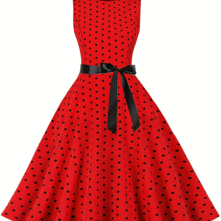 Retro Polka Dot Rockabilly Kleid, Damen Party- und Abendmode mit Eleganz.