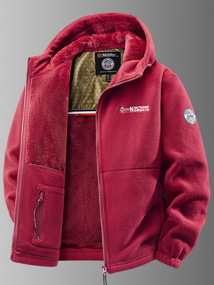 Warme Herren Winterjacke mit abnehmbarer Kapuze. Winddicht & wasserabweisend, ideal für Outdoor.