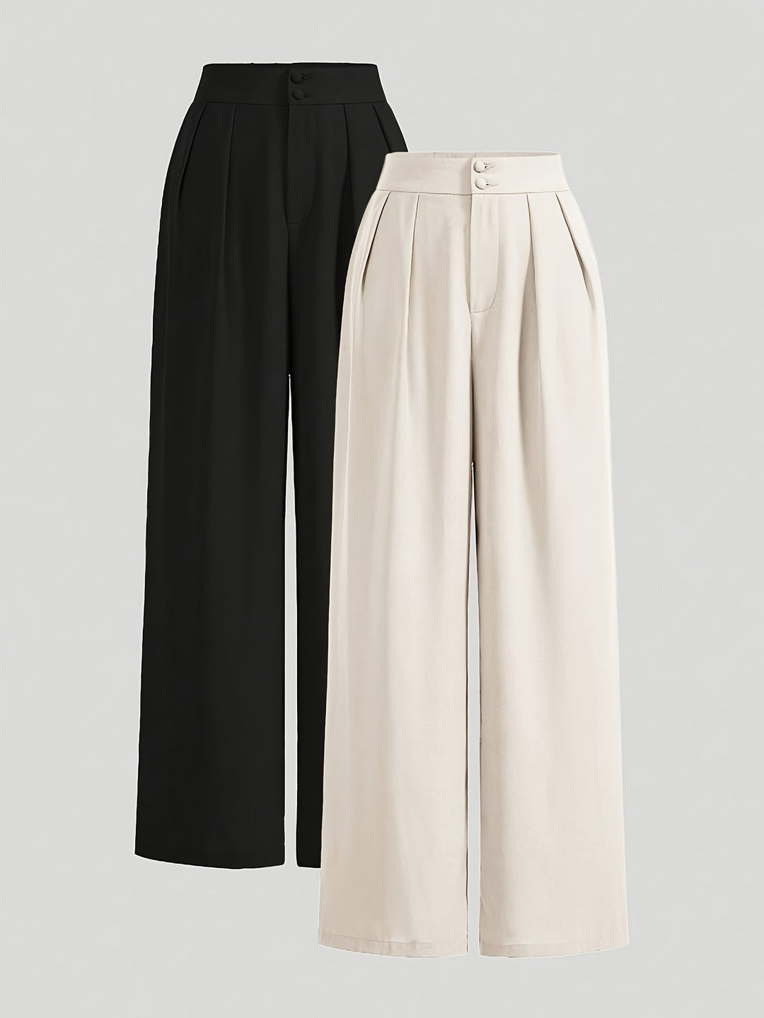 Elegante, weite Damen Anzughose mit High-Waist Schnitt für Business & Freizeit. Moderne Damenhose mit Bügelfalten.