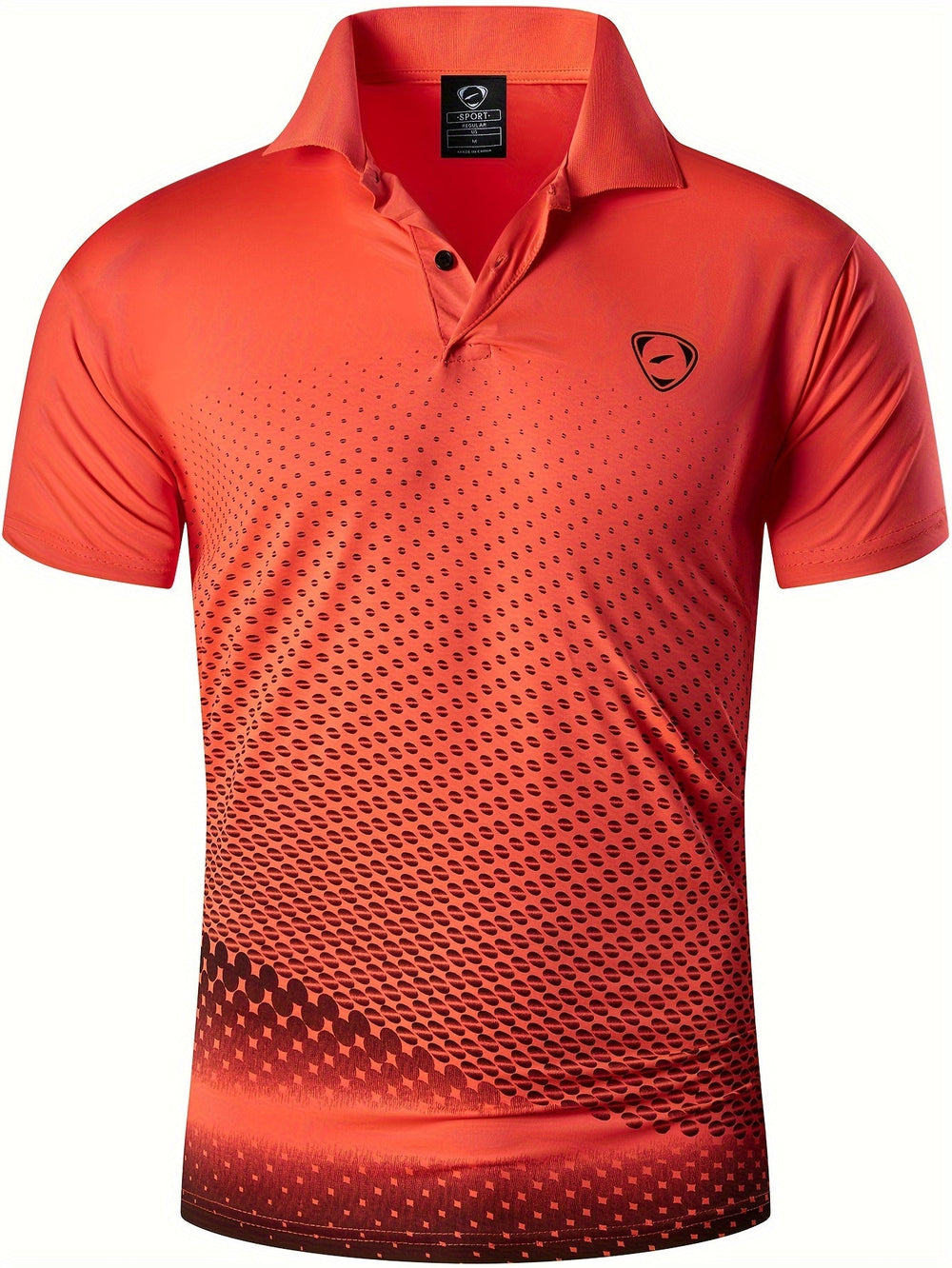 Bequemes Herren Kurzarm Polo mit modernem Grafikmuster, ideal für Sport & Freizeit.