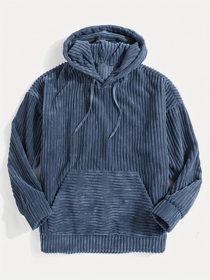 Gemütlicher Rippstrick Hoodie für Damen und Herren, mit warmer Kapuze und Kängurutasche, sehr bequem.