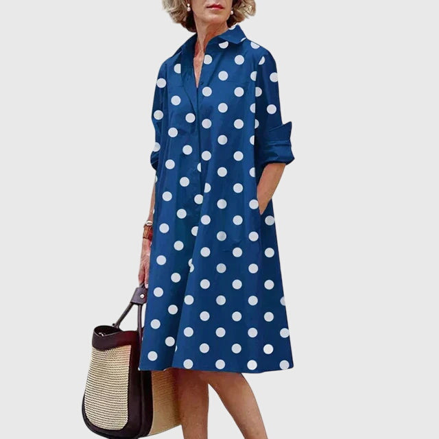 Elegant gestyltes Damenkleid, Casual mit Taschen, für einen vielseitigen, modischen Look.