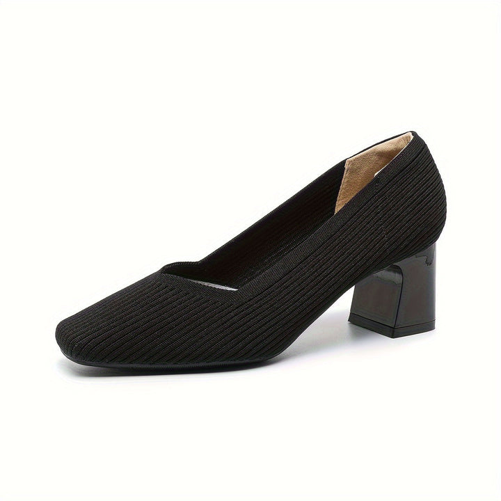 Damenschuhe: Elegante Pumps mit Blockabsatz & Stretch-Komfort, vielseitig für Büro & Freizeit.