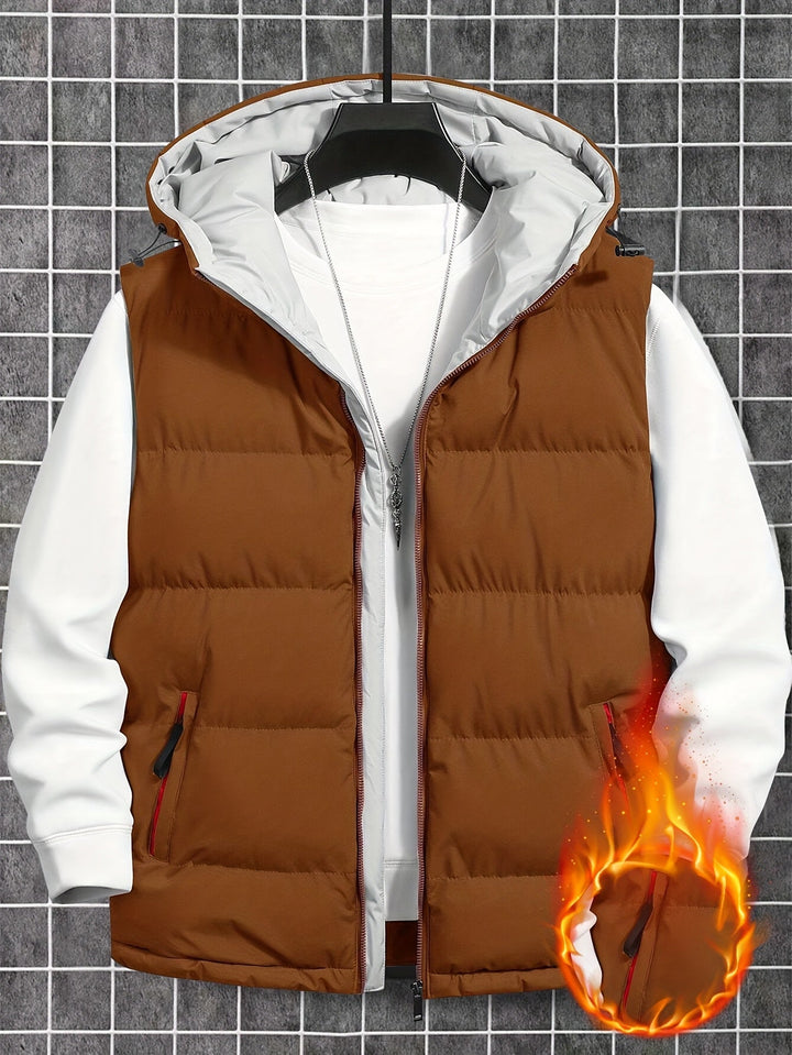Vielseitige Herren Kapuzenweste, gesteppt und bequem, ideal für Outdoor & kühlere Tage.