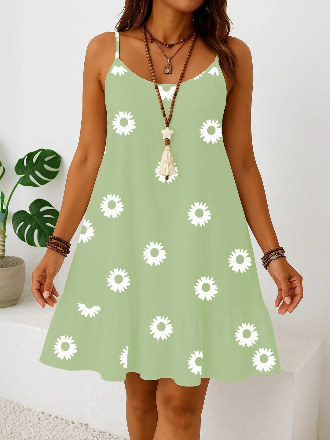 Damen Freizeitkleid Übergröße, leichtes Sommerkleid mit floralem Print, ärmellos und bequem.