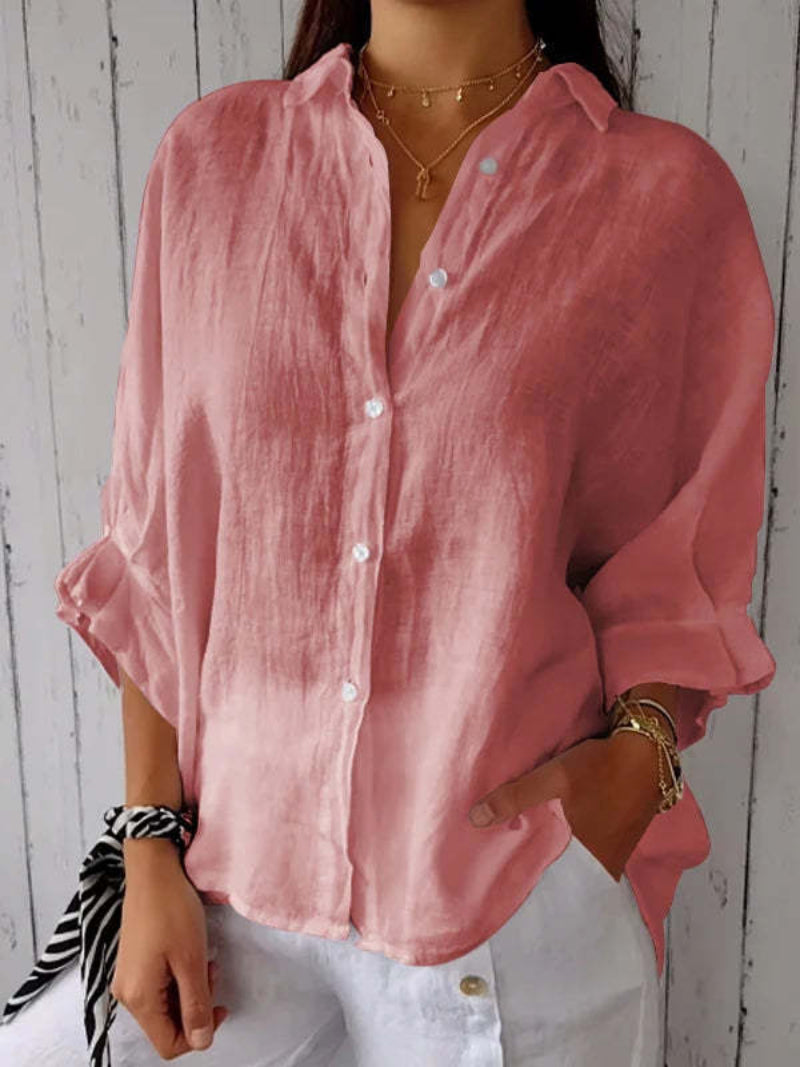 Vielseitige Damen Sommerbluse, Oversize, mit elegantem Schleifen-Rückendetail, Freizeitmode.