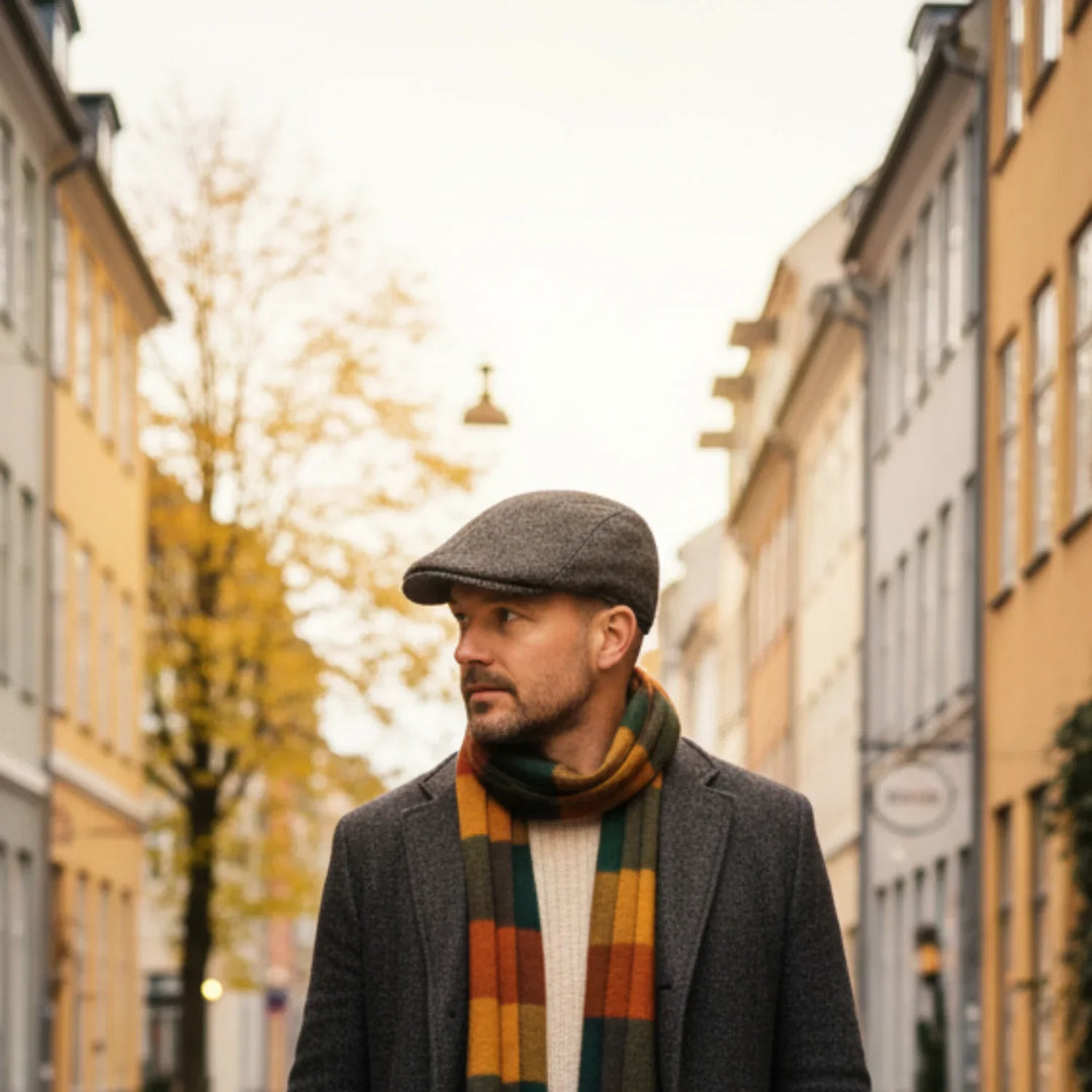 Hochwertige, weiche Herren Baskenmütze. Stilvolle und warme Kopfbedeckung, perfekt für den Herbst-Winter Look.