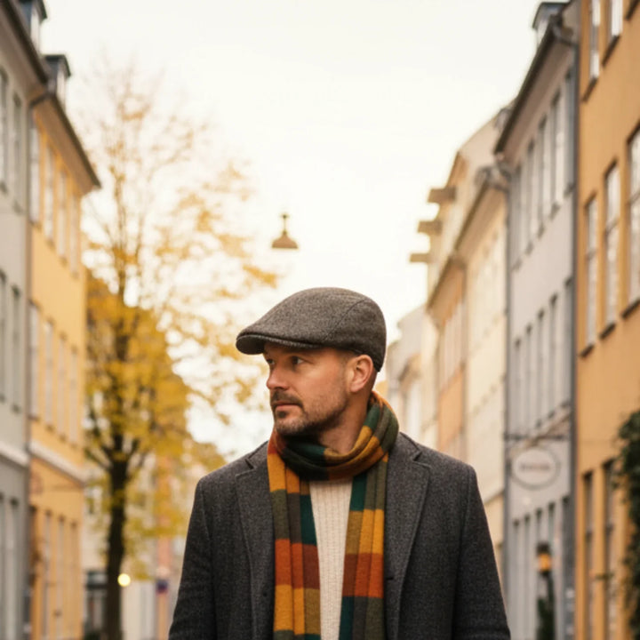 Hochwertige, weiche Herren Baskenmütze. Stilvolle und warme Kopfbedeckung, perfekt für den Herbst-Winter Look.