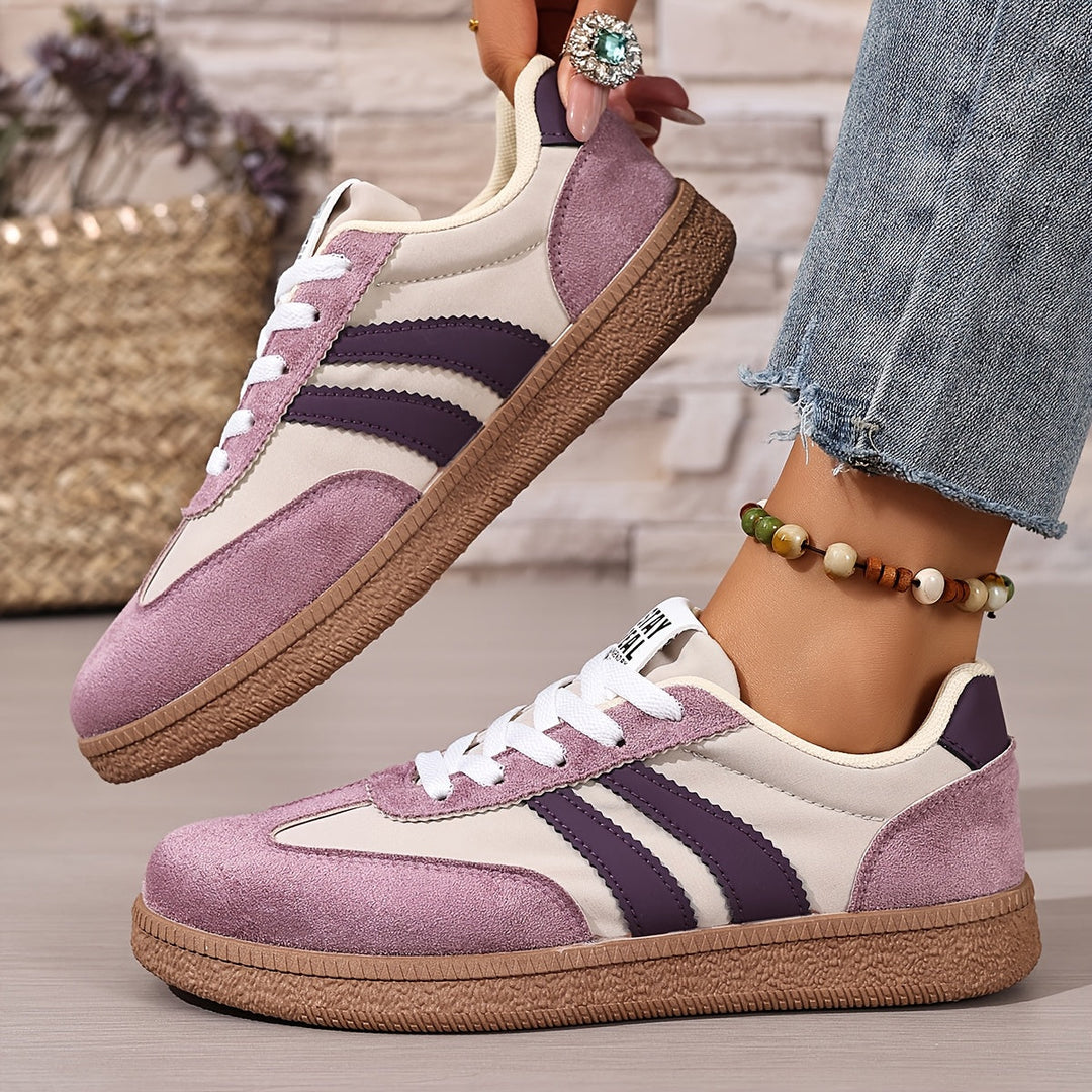 Schwarze Damen Retro Sneaker, vielseitige Freizeitschuhe für modische Streetwear.