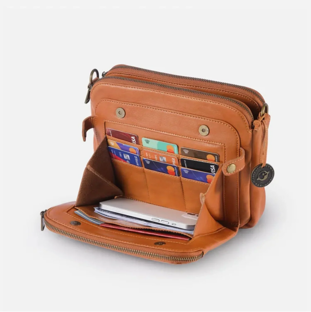Praktische Crossbody-Schultertasche mit verstellbarem Gurt und robustem Reißverschluss, sicherer PU-Leder Begleiter.