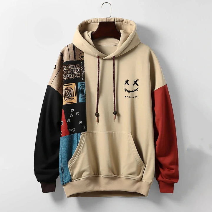Stylischer Herren Hoodie mit Kontrastdetails, bequemes Langarm-Oberteil für Streetwear und Freizeit.