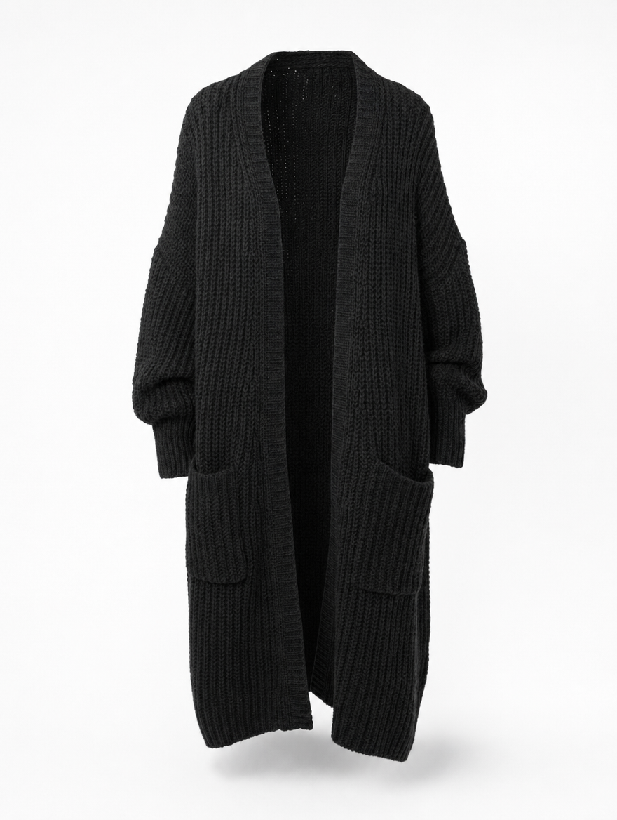Damen Oversize Cardigan lang, lässig & bequem, perfekt für entspannte Freizeit-Looks.