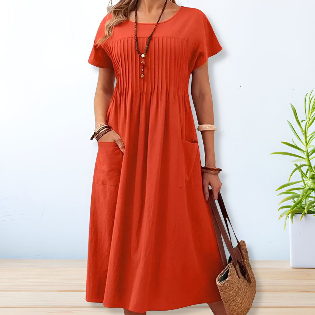 Trendiges Damen Sommerkleid Tabea in lockerer Passform. Bequem & vielseitig, ein Must-have für entspannte Sommertage.