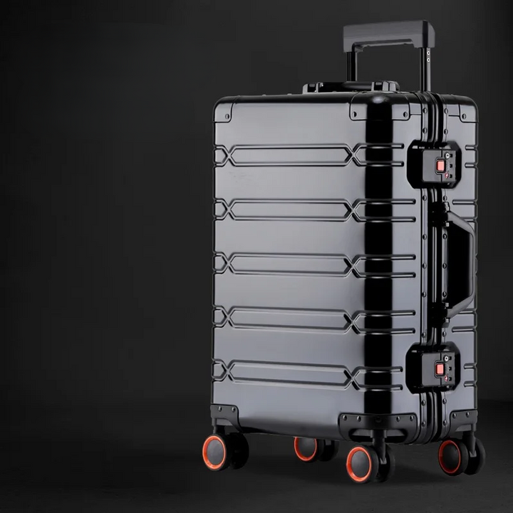 Strapazierfähiger Aluminium-Magnesium Business-Trolley, elegantes Handgepäck mit hohem Schutz für Reisen.
