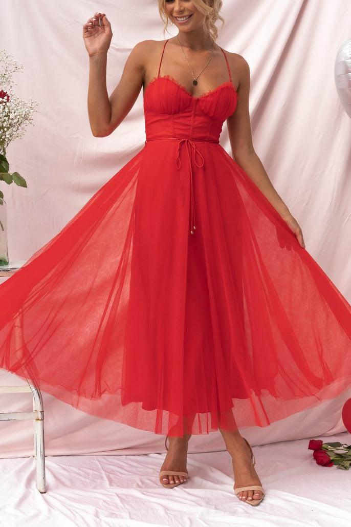 Rundhals Trägerkleid für Damen, ärmelloses Maxikleid, perfekt für sommerliche Feste.