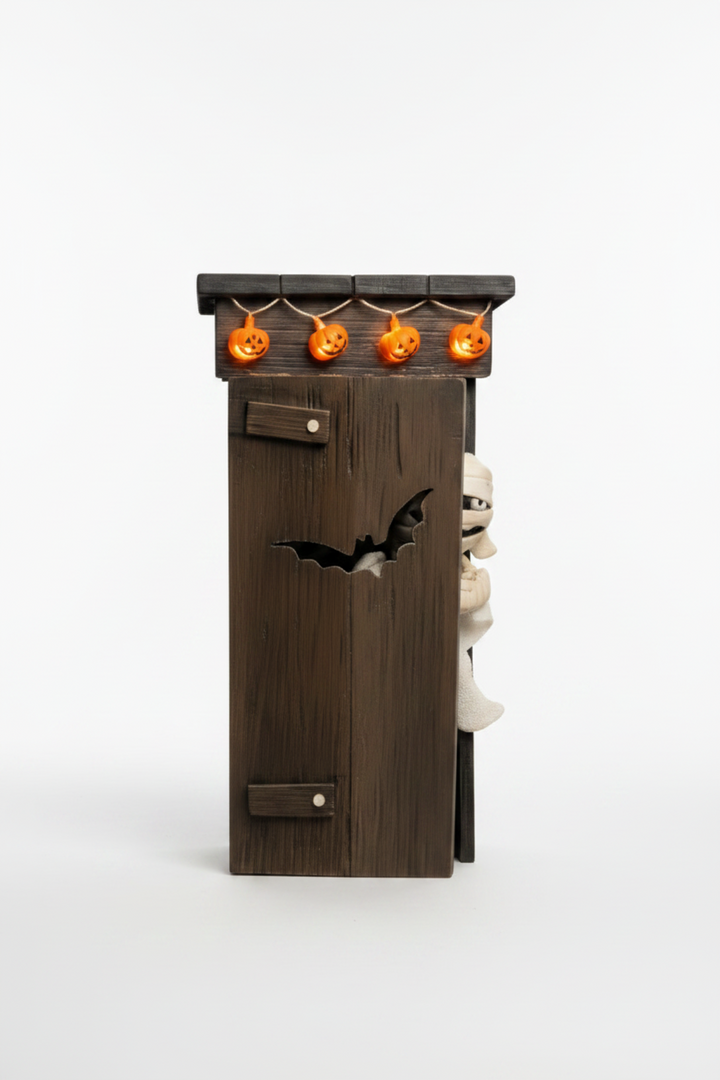 Animierte Halloween Mumien-Deko mit Bewegung & gruseligen Soundeffekten für Spukhaus & Party.