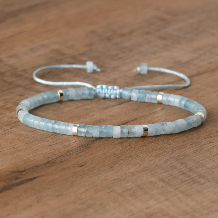 Damen Naturstein-Armband Seraphina, geflochtene Eleganz, verstellbar, Modeschmuck.