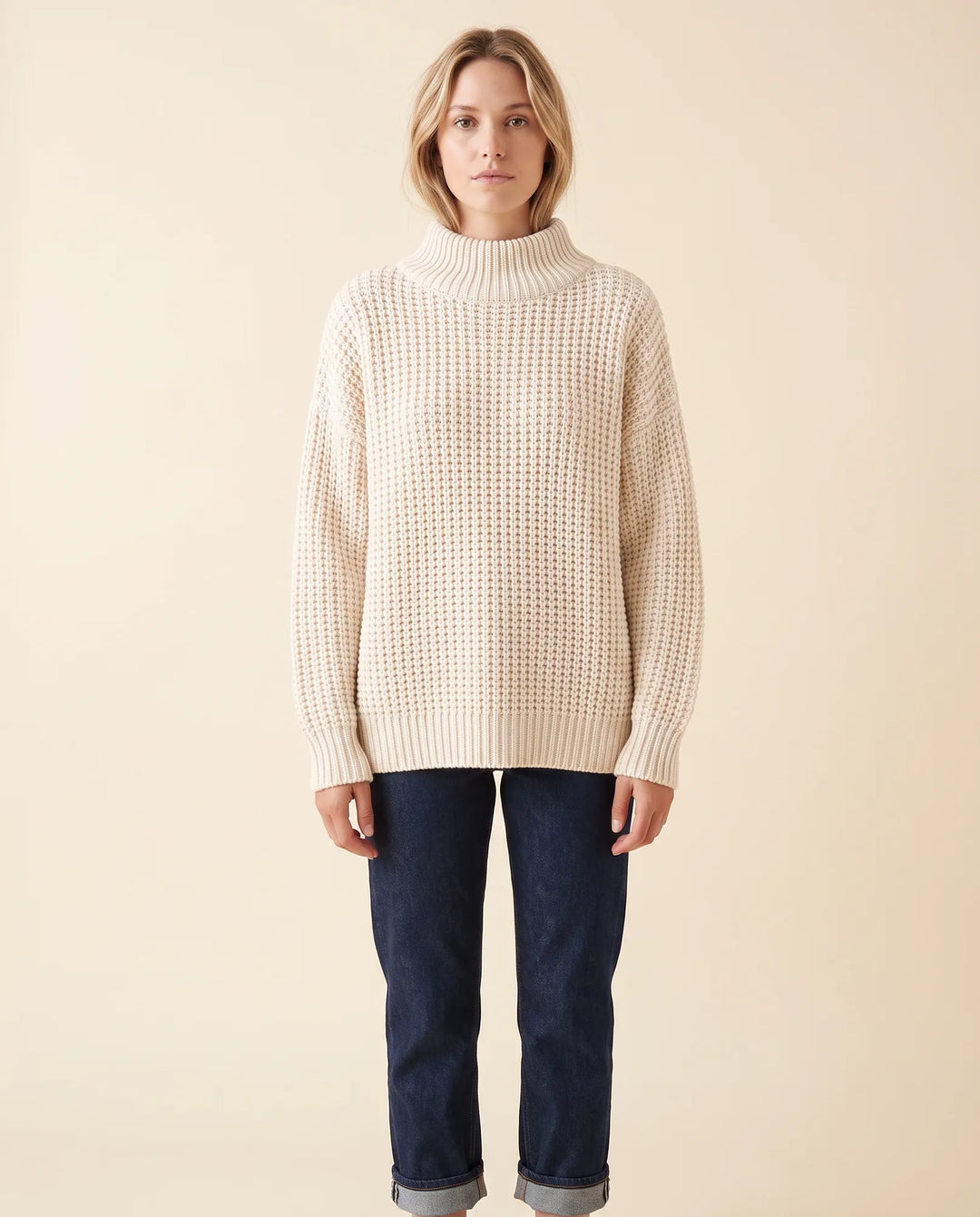 Kuscheliger, langarm Damen Oversized Rollkragenpullover; bequem, warm und elegant für jede Frau.