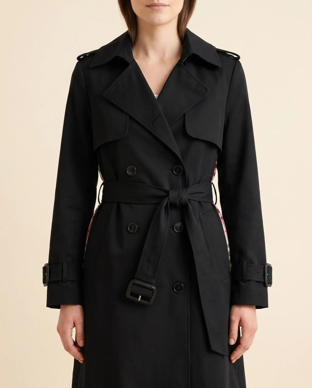 Hochwertiger Damen Übergangsjacke Trenchcoat, zweireihig mit Gürtel, vielseitig für jede Garderobe.