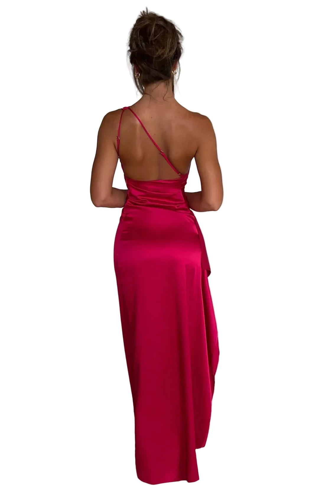 Chic plissiertes Maxikleid für Damen, mit Schulterausschnitt & hohem Beinschlitz, ideal für Gala.