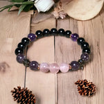 Rosenquarz & Obsidian & Amethyst