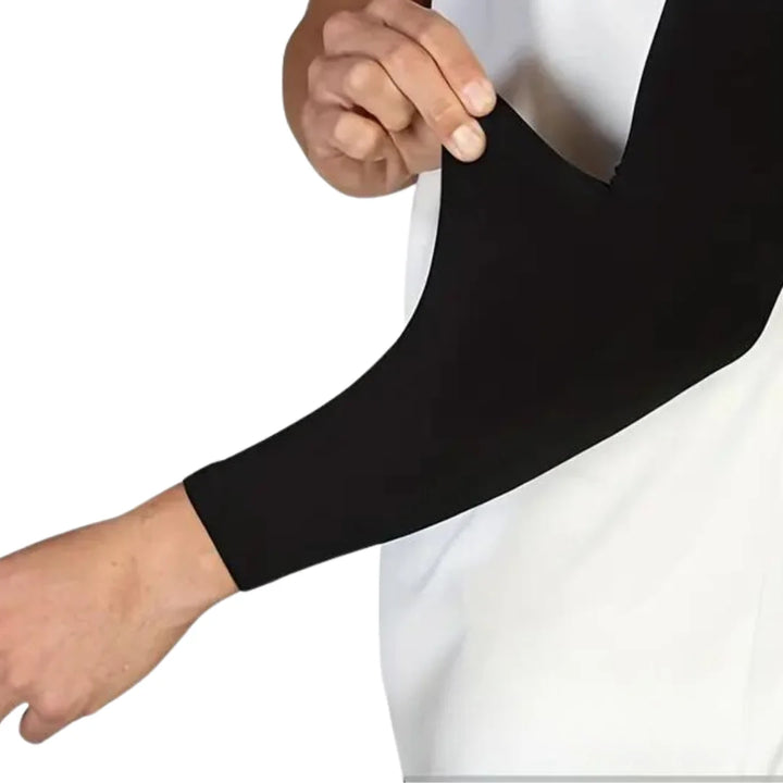 Unisex Kompressions-Armsleeve grau, perfekt für Regeneration nach dem Sport und im Alltag.