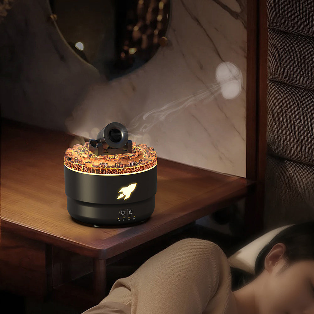 Originelles Geschenk: LavaGlow Aroma-Diffuser mit Luftbefeuchter & Nachtlicht in Lava-Optik für tiefe Entspannung.
