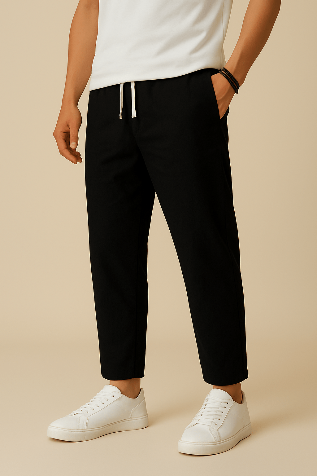 Vielseitige Herren Sommerhose: Bequem, leicht und stilvoll mit elastischem Bund, ideal für jede Freizeitaktivität.